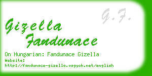 gizella fandunace business card